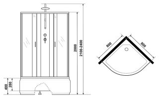 Душевая кабина Niagara NG-2507-14BKT 80x80см серебро/тонированное