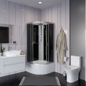 Душевая кабина Niagara NG-2507-14BKT 80x80см серебро/тонированное