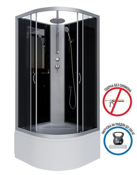 Душевая кабина Niagara NG-2507-14BKT 80x80см серебро/тонированное
