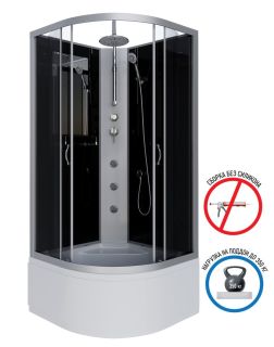 Душевая кабина Niagara NG-2507-14BKTG с гидромассажем 80x80см серебро/тонированное