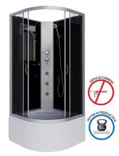 Душевая кабина Niagara NG-2508-14BKG с гидромассажем 90x90см серебро/тонированное