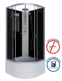 Душевая кабина Niagara NG-2508-14BKT 90x90см серебро/тонированное