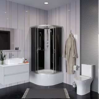 Душевая кабина Niagara NG-2508-14BKT 90x90см серебро/тонированное