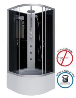 Душевая кабина Niagara NG-2508-14BKTG с гидромассажем 90x90см серебро/тонированное