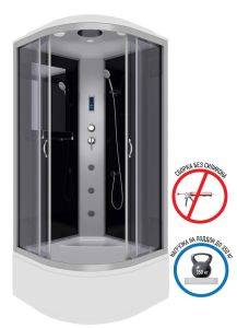 Душевая кабина Niagara NG-2508-14F с гидромассажем 90x90см серебро/тонированное