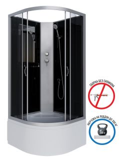 Душевая кабина Niagara NG-2509-14BK 100x100см серебро/тонированное