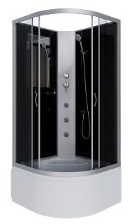 Душевая кабина Niagara NG-2509-14BKG с гидромассажем 100x100см серебро/тонированное