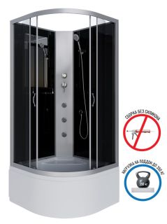 Душевая кабина Niagara NG-2509-14BKG с гидромассажем 100x100см серебро/тонированное