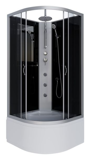 Душевая кабина Niagara NG-2509-14BKTG с гидромассажем 100x100см серебро/тонированное