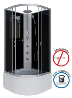 Душевая кабина Niagara NG-2509-14BKTG с гидромассажем 100x100см серебро/тонированное