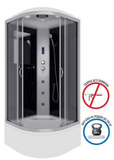 Душевая кабина Niagara NG-2509-14F с гидромассажем 100x100см серебро/тонированное