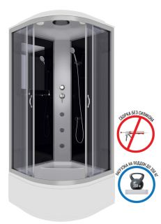 Душевая кабина Niagara NG-2509-14G с гидромассажем 100x100см серебро/тонированное