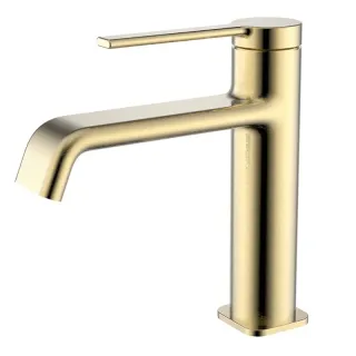 Смеситель для раковины AQUAme Asti AQM6410BG золото брашированное