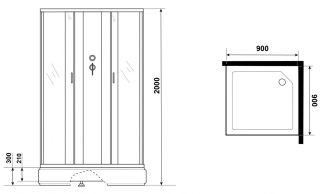 Душевая кабина Niagara NG-1108-14BK 90x90см серебро/матовое