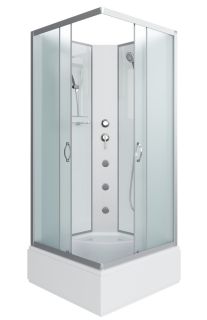 Душевая кабина Niagara NG-1108-14BKG с гидромассажем 90x90см серебро/матовое