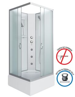 Душевая кабина Niagara NG-1108-14BKG с гидромассажем 90x90см серебро/матовое