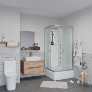 Душевая кабина Niagara NG-1108-14BKG с гидромассажем 90x90см серебро/матовое