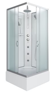 Душевая кабина Niagara NG-1108-14BKTG с гидромассажем 90x90см серебро/матовое