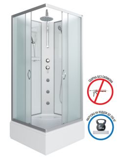 Душевая кабина Niagara NG-1108-14BKTG с гидромассажем 90x90см серебро/матовое