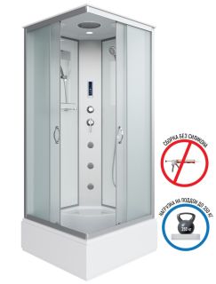 Душевая кабина Niagara NG-1108-14F с гидромассажем 90x90см серебро/матовое