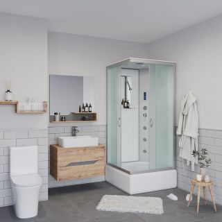 Душевая кабина Niagara NG-1108-14F с гидромассажем 90x90см серебро/матовое