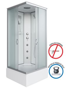 Душевая кабина Niagara NG-1108-14G с гидромассажем 90x90см серебро/матовое