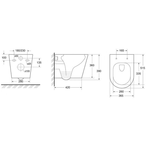 Унитаз подвесной ArtMax Tito AM2380CHRV/SC безободковый с сиденьем микролифт белый