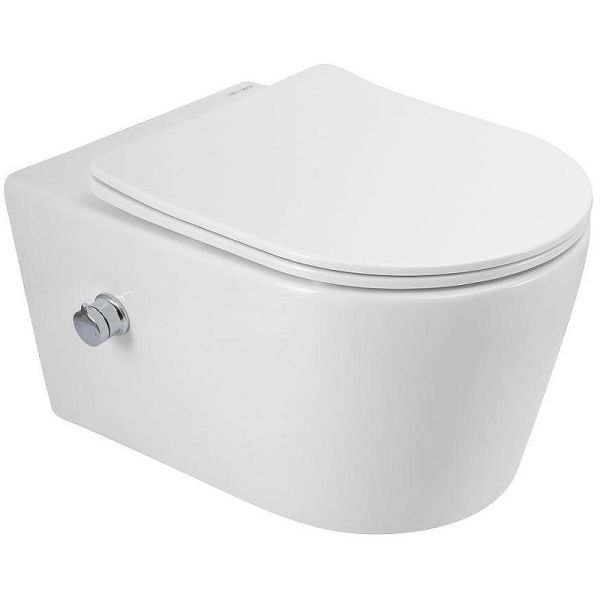 Унитаз подвесной ArtMax Zoe AM9322C1CHR/SC с функцией биде безободковый с сиденьем микролифт белый