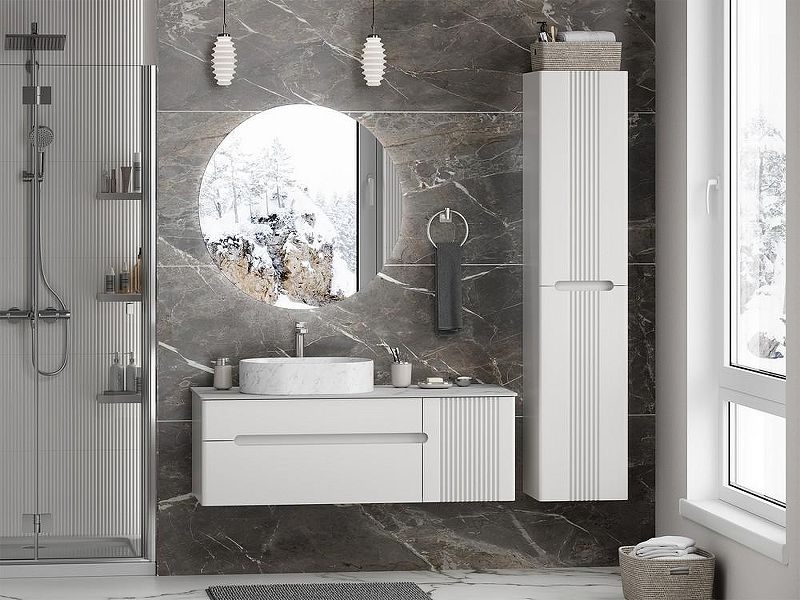 Подвесная тумба под раковину Brevita Pallisandro 120 УТ000025404 Серая матовая