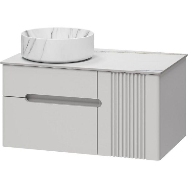 Подвесная тумба под раковину Brevita Pallisandro 80 УТ000025399 Серая матовая