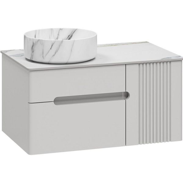 Подвесная тумба под раковину Brevita Pallisandro 80 УТ000025399 Серая матовая