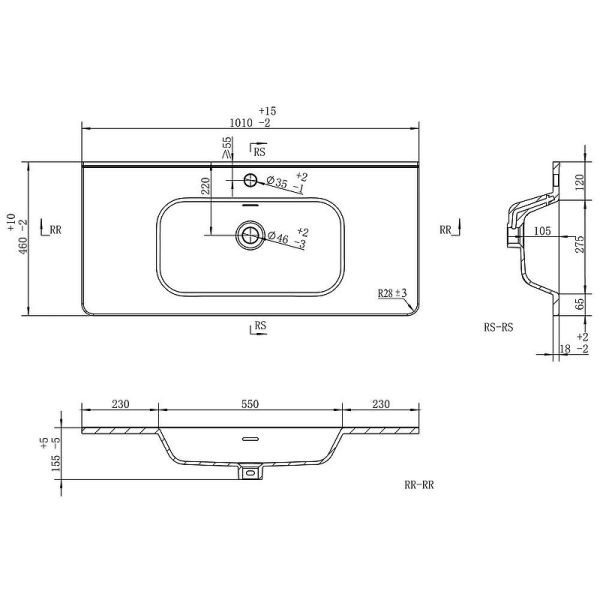 Напольная тумба под раковину Brevita Risacca Crema 100 УТ000025682 Серая матовая