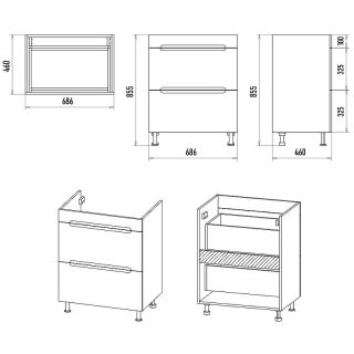Напольная тумба под раковину Misty Байкал 130 L УТ000014752 68.6 см белый