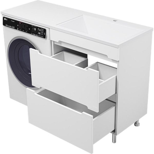 Напольная тумба под раковину Misty Байкал 130 R УТ000014755 68.6 см белый