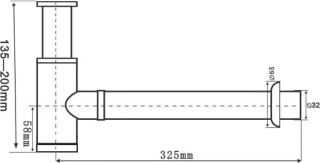 Сифон для раковины SantiLine SL-119 боковой выпуск белый матовый Сифон для раковины SantiLine SL-119 боковой выпуск белый матовый