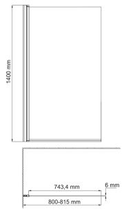 Шторка на ванну WasserKRAFT Berkel 48P01-80L Matt glass левый Шторка на ванну WasserKRAFT Berkel 48P01-80L Matt glass левый