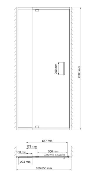 Душевая дверь Wasserkraft Berkel 48P04 90x200
