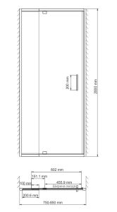 Душевая дверь Wasserkraft Berkel 48P27 80x200 мм