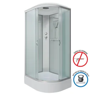 Душевая кабина Niagara NG-33184-14L 110x80 см профиль серебро стекло матовое