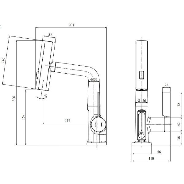 Смеситель для раковины Black&White Sky Day 3027GM оружейная сталь