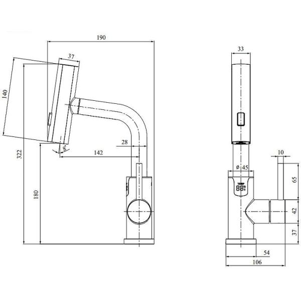 Смеситель для раковины Black&White Sky Day 3028B чёрный матовый
