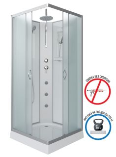 Душевая кабина Niagara NG-1101-14BKTG с гидромассажем 90x90см серебро/матовое