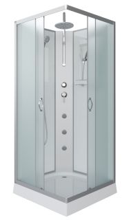 Душевая кабина Niagara NG-1101-14BKTG с гидромассажем 90x90см серебро/матовое