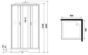 Душевая кабина Niagara NG-1101-14F 90x90см серебро/матовое