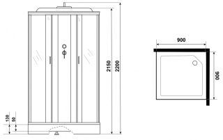 Душевая кабина Niagara NG-1101-14F 90x90см серебро/матовое