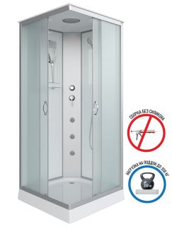 Душевая кабина Niagara NG-1101-14G с гидромассажем 90x90см серебро/матовое