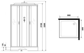 Душевая кабина Niagara NG-1101-14P 90x90см серебро/матовое