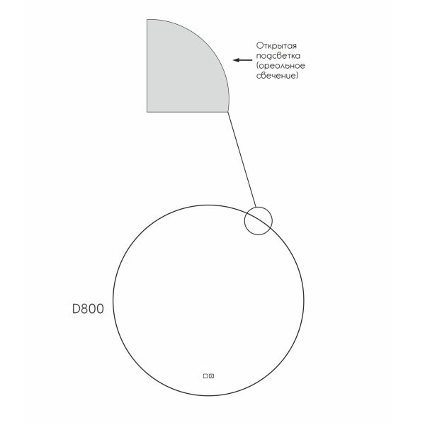 Зеркало Reflexion Hoop RF4343HO с сенсором антипаром холодной подсветкой 80х80
