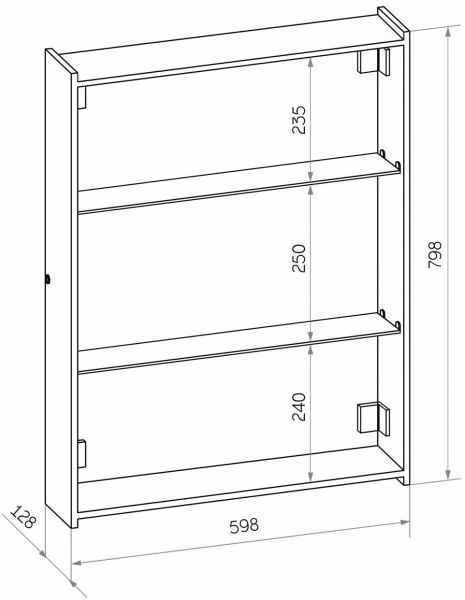 Зеркало-шкаф с подсветкой Art&Max Techno 60см чёрный матовый AM-Tec-600-800-1D-DS-F-Nero Зеркало-шкаф с подсветкой Art&Max Techno 60см чёрный матовый AM-Tec-600-800-1D-DS-F-Nero