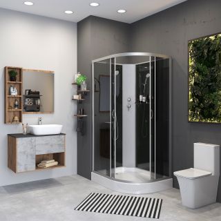 Душевая кабина Niagara NG-3512-14LBK 120x80см серебро/тонированное